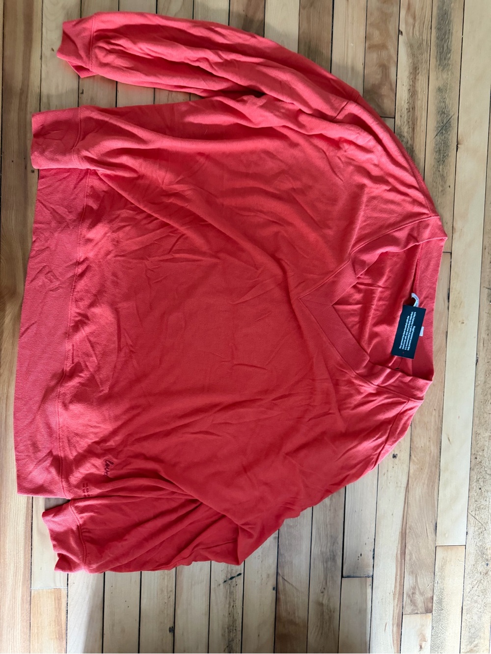 Peace Love World orange V-Neck Sweater
